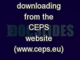 Available for free downloading from the CEPS website (www.ceps.eu) 
..