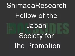 Hideaki ShimadaResearch Fellow of the Japan Society for the Promotion
