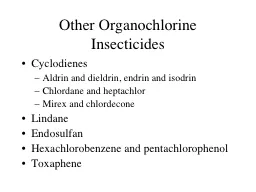 Other Organochlorine Insecticides
