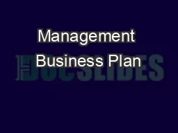 Management Business Plan