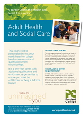 A career within the Health andSocial Care sector