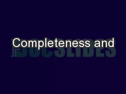 Completeness and