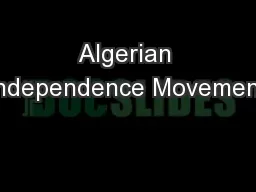 Algerian Independence Movement