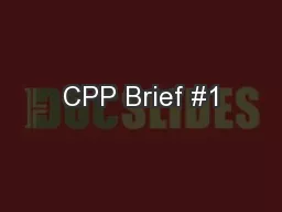 CPP Brief #1