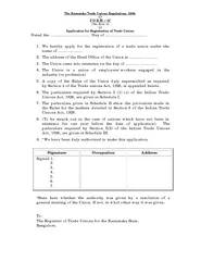 The Karnataka Trade Unions Regulations, 1938: