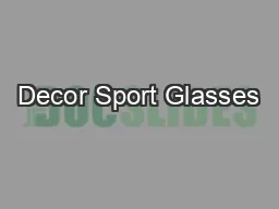 Decor Sport Glasses