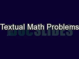 Textual Math Problems