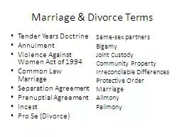 Marriage & Divorce Terms