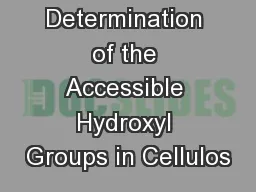 Determination of the Accessible Hydroxyl Groups in Cellulos
