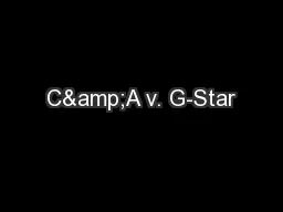 C&A v. G-Star