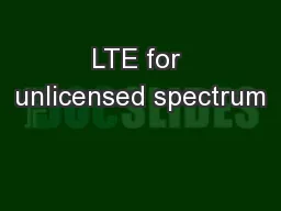 LTE for unlicensed spectrum