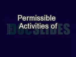 Permissible Activities of