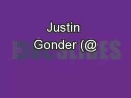 Justin Gonder (@