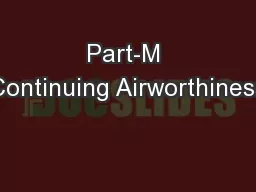 Part-M Continuing Airworthiness