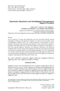 showthatenactedsupportivebehaviourwasnegativelyassociatedwithdepressiv