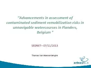 “Advancements in assessment of contaminated sediment remobilizati
