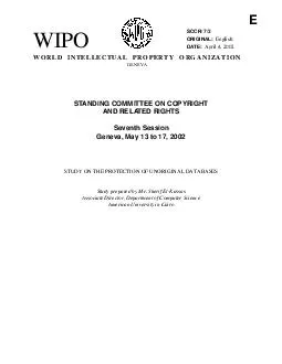 SCCR/7/3 ORIGINAL: English WIPO DATE: April 4, 2002 WORLD  INTELLECTUA