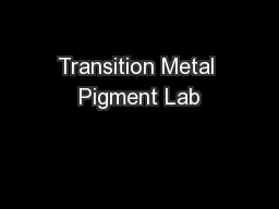 Transition Metal Pigment Lab