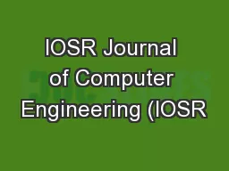 IOSR Journal of Computer Engineering (IOSR