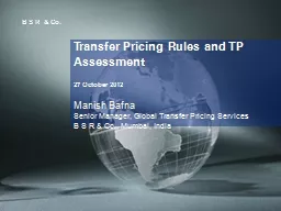 Transfer Pricing Rules and TP Assessment