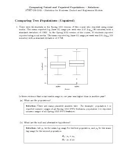 ComparingPairedandUnpairedPopulations{SolutionsSTAT-UB.0103{Statistics
