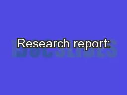 Research report: