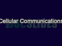 Cellular Communications
