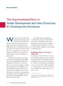 Steven Radelet The Unprecedented Gains in Global Development and New D