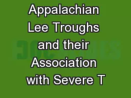 Appalachian Lee Troughs and their Association with Severe T