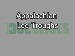 Appalachian Lee Troughs