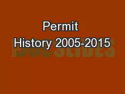 Permit History 2005-2015