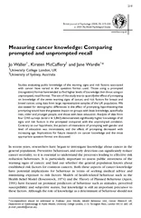 Measuringcancerknowledge:ComparingpromptedandunpromptedrecallJoWaller1