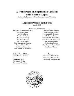 2A White Paper on Unpublished Opinions of the Court of AppealBackgroun
