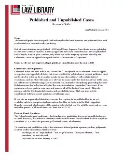 Published and Unpublished Cases