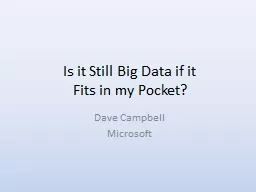 Is it Still Big Data if it