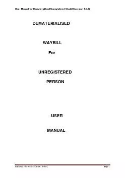 User Manual for Dematerialised Unregistered Waybill (version 1.0.1)Nat
