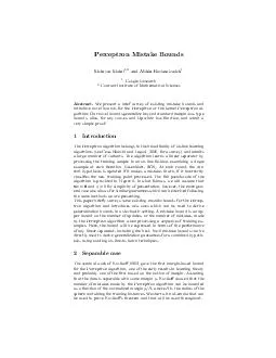 Perceptron Mistake Bounds Mehryar Mohri and Afshin Rostamizadeh Google Research Courant