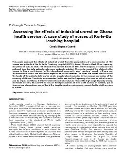 International Journal of Nursing and Midwifery Vol. 3(1), pp. 1-5, Jan