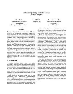 Efficient Pipelining of Nested Loops: --  Darin Petkov Randolph Harr S
