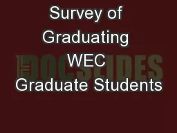 Survey of Graduating WEC Graduate Students