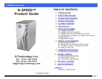 GSPEED Product Guide Pa e  GSPEED Product Guide GTechnology Inc