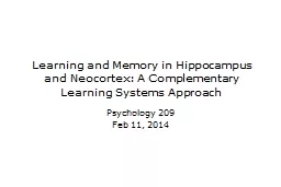 Learning and Memory in Hippocampus and Neocortex: A Complem