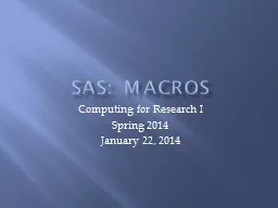 SAS:  Macros