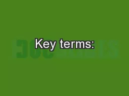 Key terms: