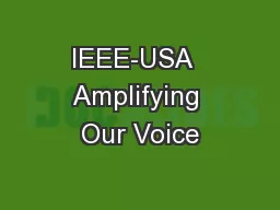 IEEE-USA  Amplifying Our Voice