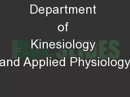Department of Kinesiology and Applied Physiology