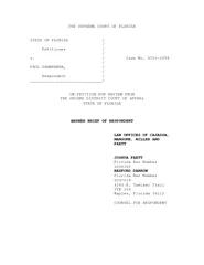 THE SUPREME COURT OF FLORIDASTATE OF FLORIDA//Petitioner//v./Case No.