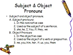 Subject & Object Pronouns
