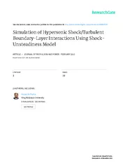 SimulationofHypersonicShock/TurbulentBoundary-Layer