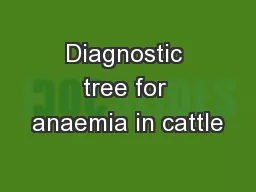 Diagnostic tree for anaemia in cattle